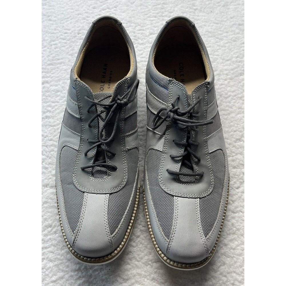 Cole Haan GRAND.OS Sneakers Mens 11M Gray Leather Minimalist Oxford Casual